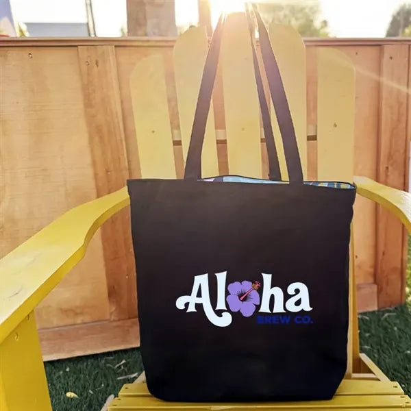Reversible Colored Cotton Canvas Tote Bag