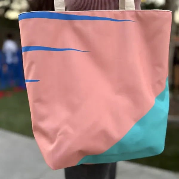 Reversible Colored Cotton Canvas Tote Bag