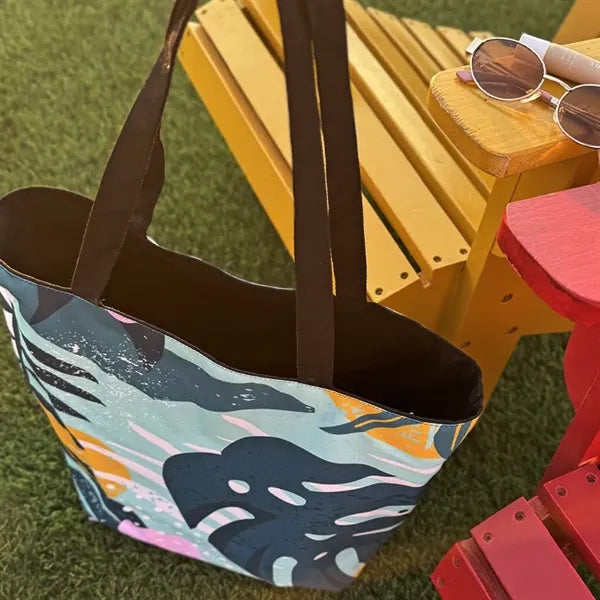 Reversible Colored Cotton Canvas Tote Bag