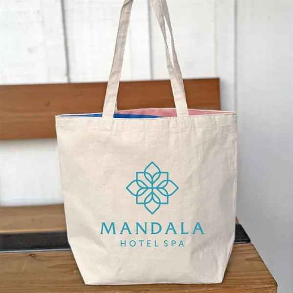 Reversible Colored Cotton Canvas Tote Bag