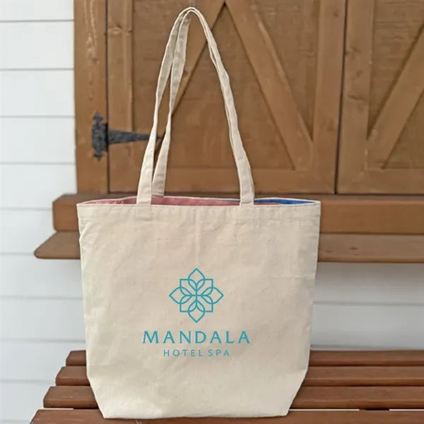 Reversible Colored Cotton Canvas Tote Bag
