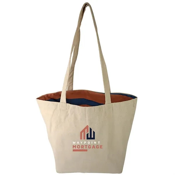 Reversible Colored Cotton Canvas Tote Bag