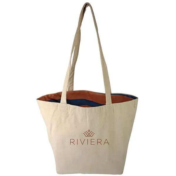 Reversible Colored Cotton Canvas Tote Bag