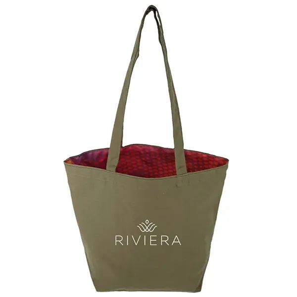 Reversible Colored Cotton Canvas Tote Bag