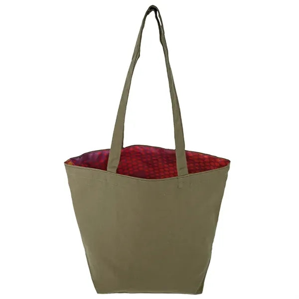 Reversible Colored Cotton Canvas Tote Bag