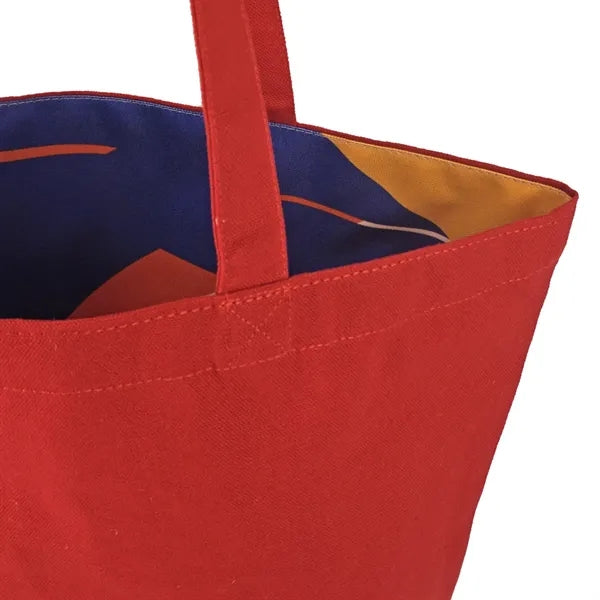 Reversible Colored Cotton Canvas Tote Bag