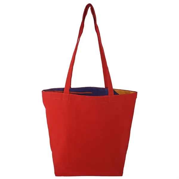 Reversible Colored Cotton Canvas Tote Bag
