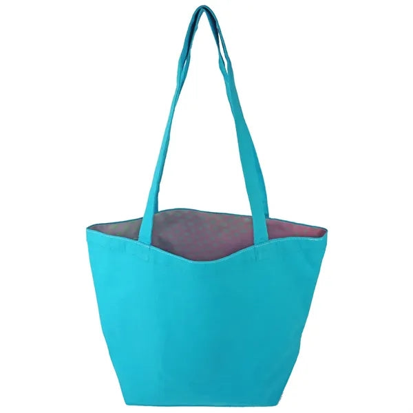 Reversible Colored Cotton Canvas Tote Bag