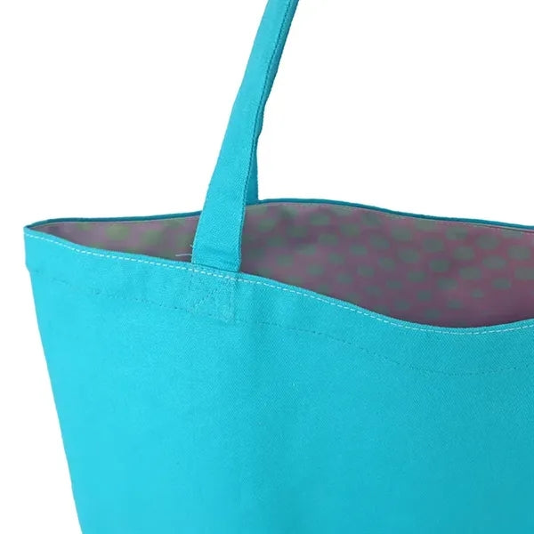 Reversible Colored Cotton Canvas Tote Bag