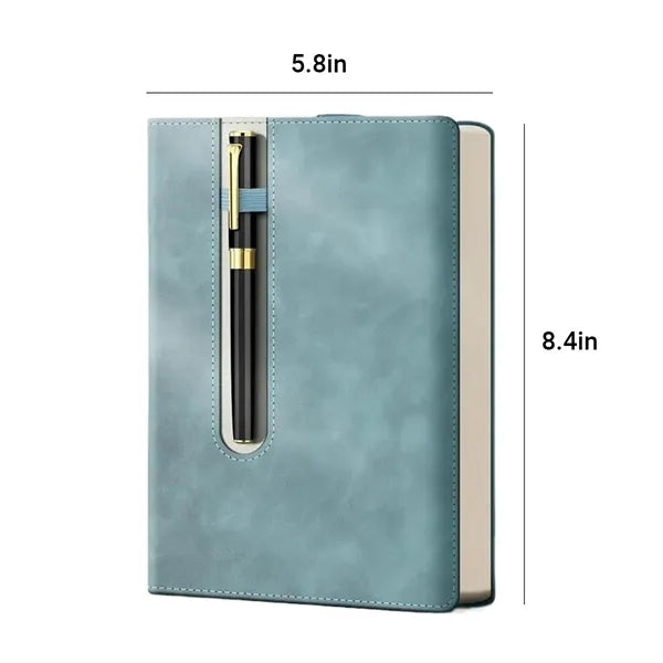 Imitation Leather Notebook With Pen Holder