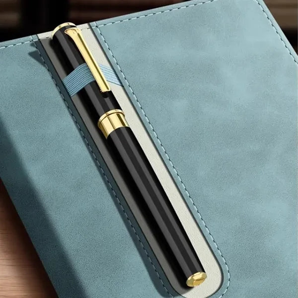 Imitation Leather Notebook With Pen Holder