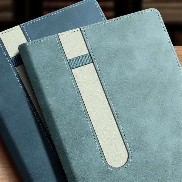 Imitation Leather Notebook With Pen Holder