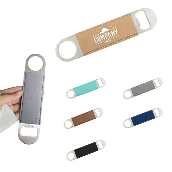 Stainless Steel Bottle Opener With Leather Handle
