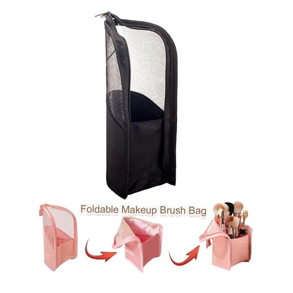 Travel Foldable Makeup Brush Holder Bag
