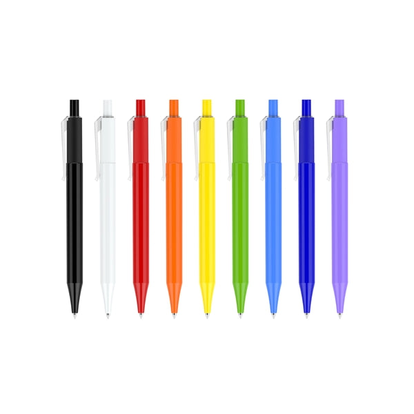 Rainbow Plastic Pens with clear clip