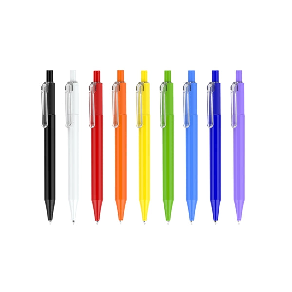 Rainbow Plastic Pens with clear clip