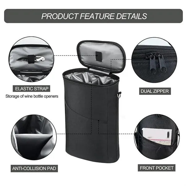 2 Bottle Wine Tote Cooler Bag