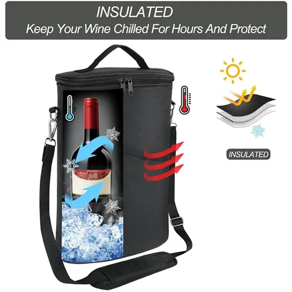 2 Bottle Wine Tote Cooler Bag