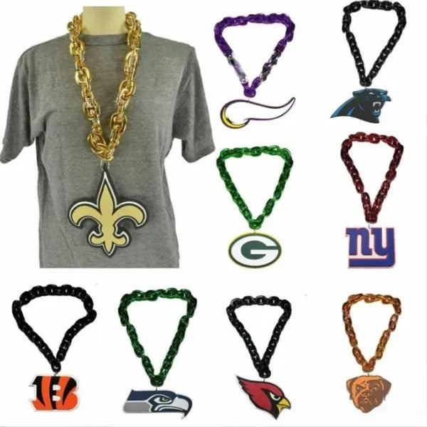 Team Oversize Fan Chain Necklace Turnover EVA Foam Pendant