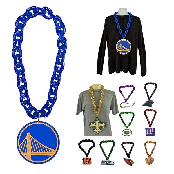 Team Oversize Fan Chain Necklace Turnover EVA Foam Pendant
