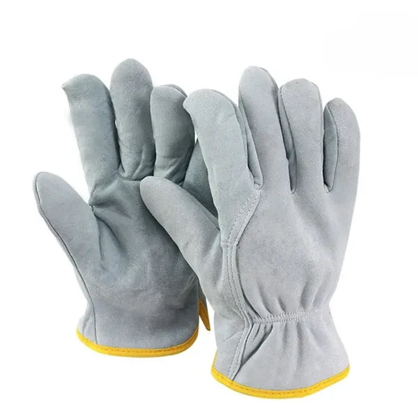 Branded Winter Lined Cowhide Leather Gloves