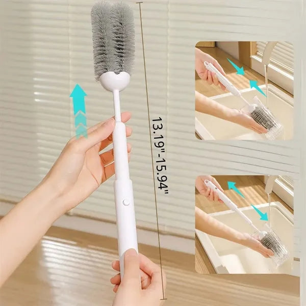 Kitchen essentials retractable straw bottle cleaning brush