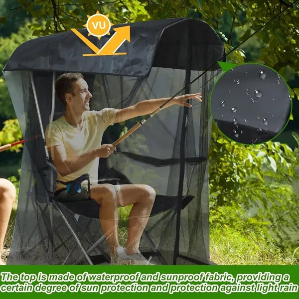 Outdoor Canopy Chair Mosquito Net Cover with Waterproof Roof