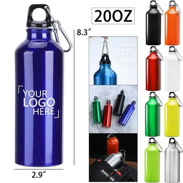 Aluminum Water Bottle With Carabiner Clip