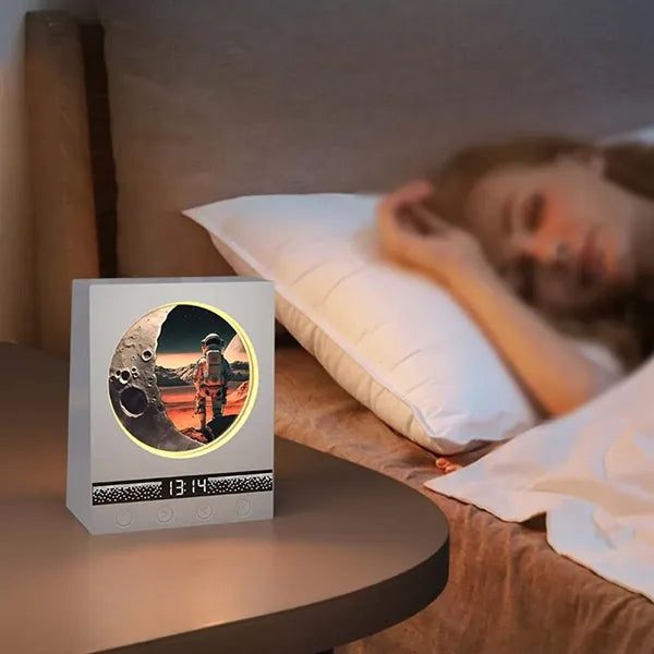 Room decor gift retro vinyl alarm clock with night light