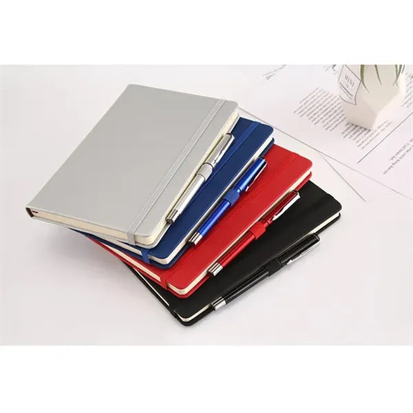 Logo A5 Lined Journal Notebooks with Pen Loop