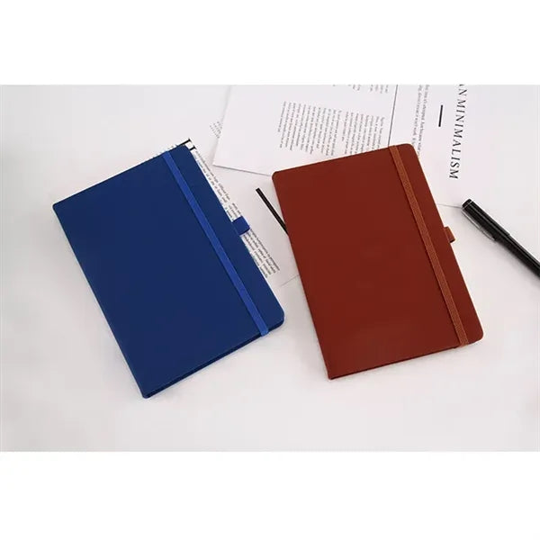 Logo A5 Lined Journal Notebooks with Pen Loop