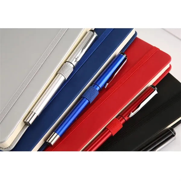Logo A5 Lined Journal Notebooks with Pen Loop