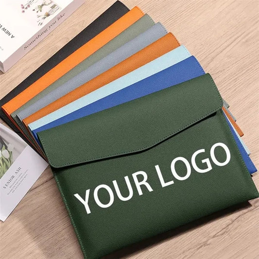 Pu Leather A4 Document Folder With Snap Closure