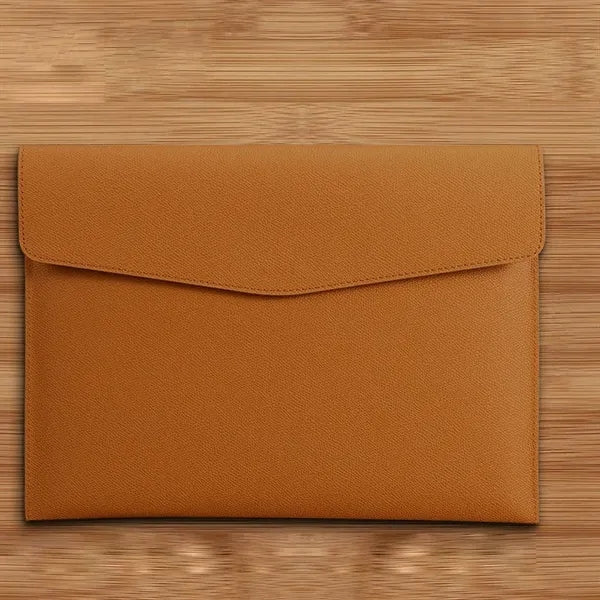 Pu Leather A4 Document Folder With Snap Closure