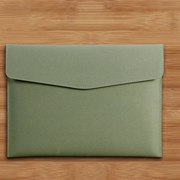 Pu Leather A4 Document Folder With Snap Closure