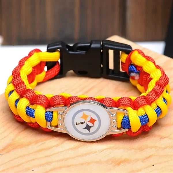 Sport Fan Paracord Charm Bracelet Outdoor Survival Wristband