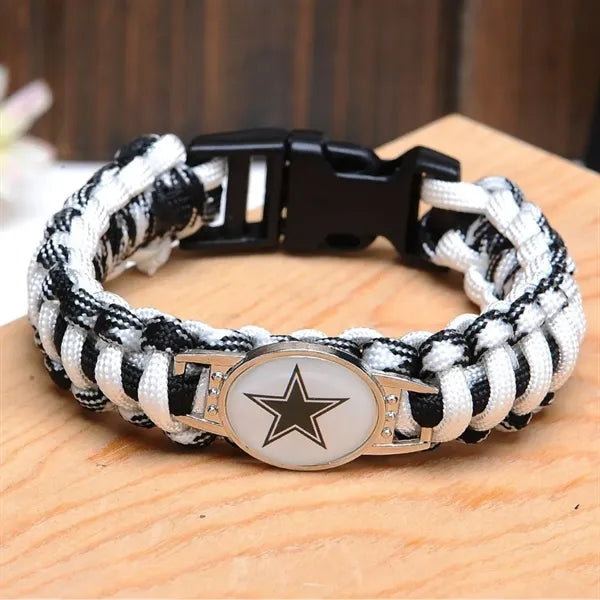 Sport Fan Paracord Charm Bracelet Outdoor Survival Wristband