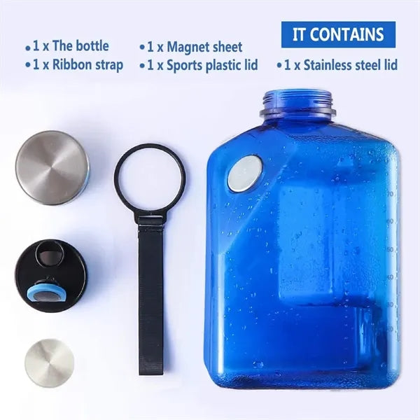 Gym daily large 91oz water bottle with magnetic phone mount