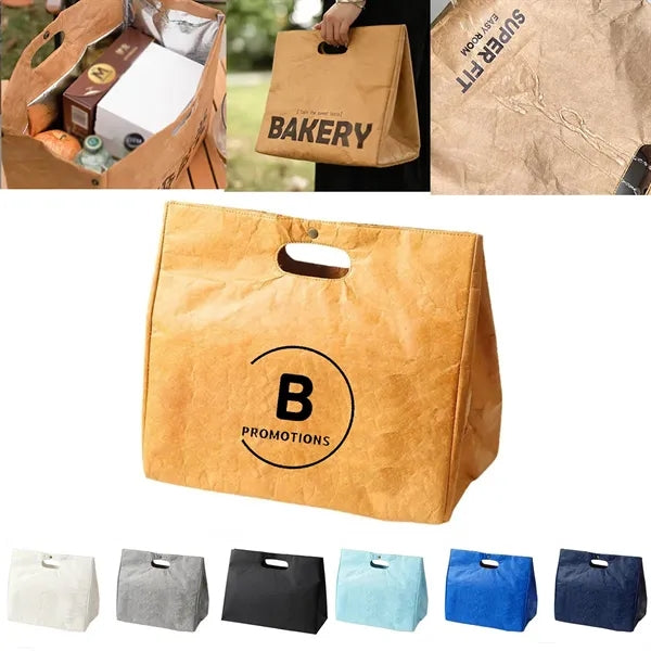 Portable Insulated Thermal Cooler Lunch Paper Bag