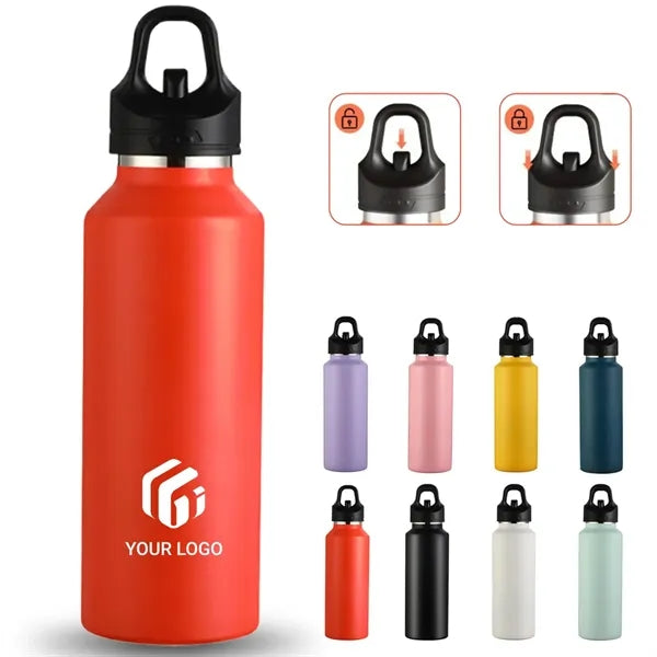 School travel gym one-hand open 24oz insulated water bottle