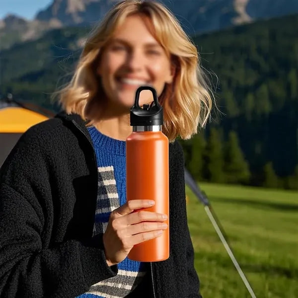 School travel gym one-hand open 24oz insulated water bottle
