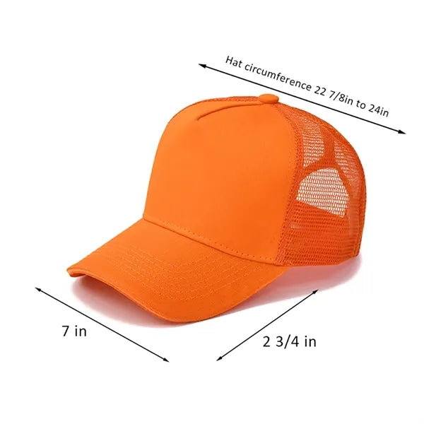 Embroidery Mesh Trucker Cap - 5 Panel