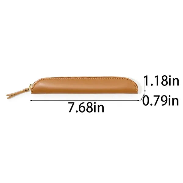 Sleek Pu Leather Zippered Pencil Case