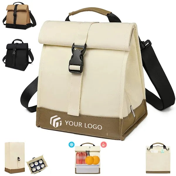 Work office picnic cooler tote rolltop insulated lunch bag