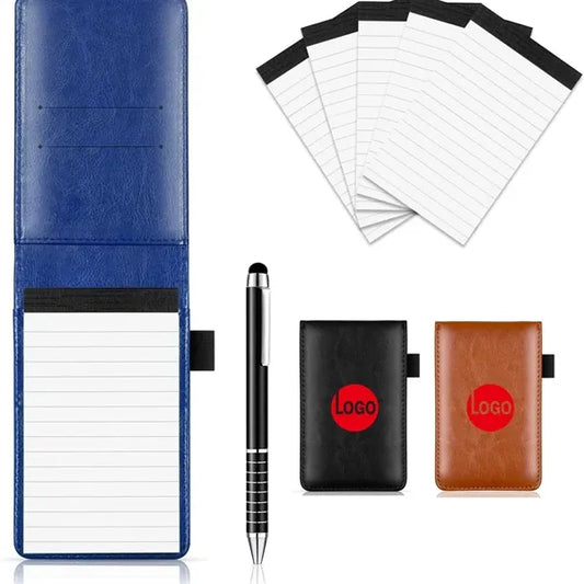 Portable PU Leather A7 Notepad with Pen