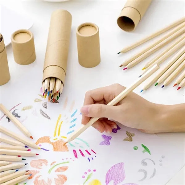 Colored Pencil & Sharpener Set - Full Color