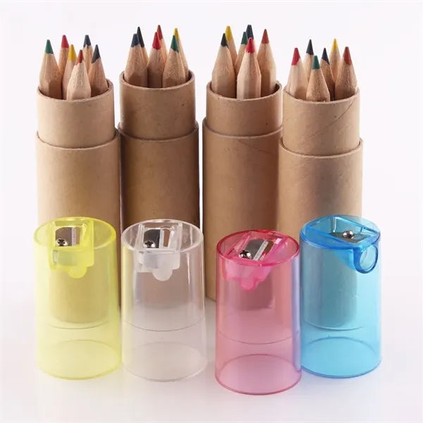 Colored Pencil & Sharpener Set - Full Color