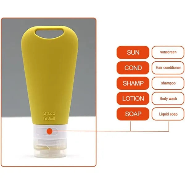 Small Mini Travel Empty Silicone Squeeze Bottles Set