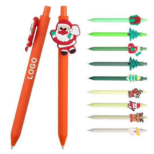 Christmas PVC Ballpoint Pens With Holiday Designs