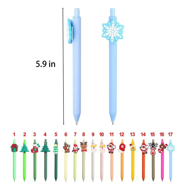 Christmas PVC Ballpoint Pens With Holiday Designs